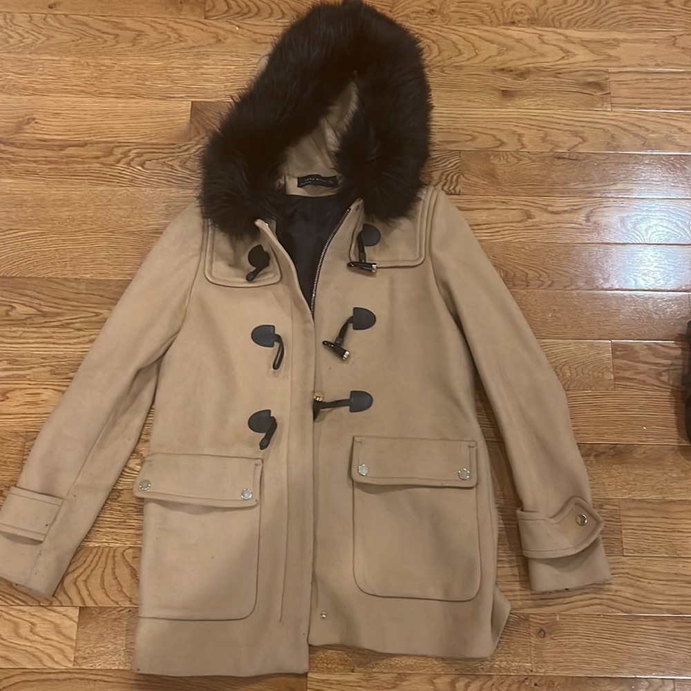 Zara coat with fur hood